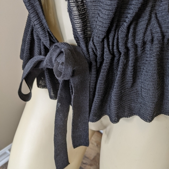 ARMANI collezioni black tie up open cardigan wrap - Picture 9 of 9